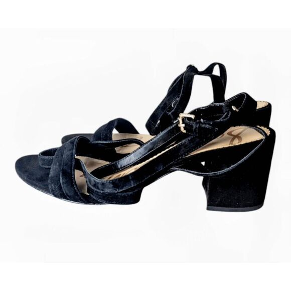 SAM EDELMAN Samy Black Suede Strappy Sandals Size 11M - Picture 3 of 7